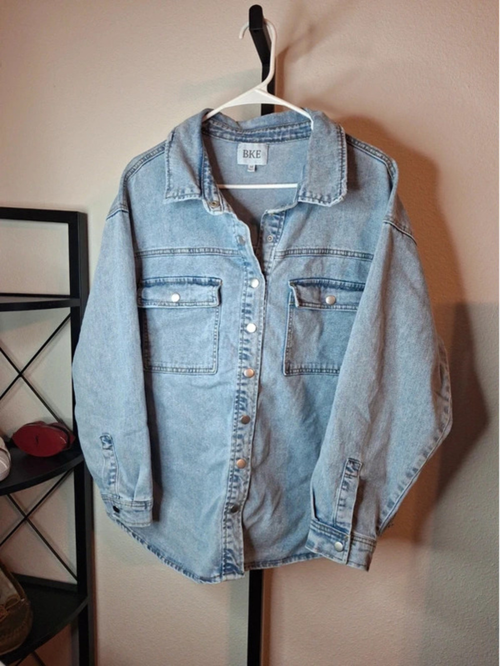 BKE light-wash denim shirt jacket size M